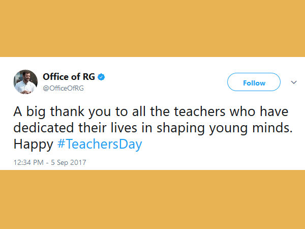 ಟ್ವಿಟರ್ ನಲ್ಲಿ ಶಿಕ್ಷಕರ ದಿನಾಚರಣೆ