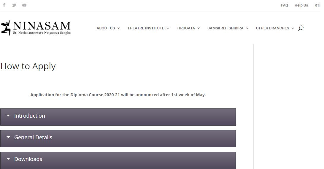 ನೀನಾಸಂ ಪ್ರವೇಶಾತಿ ದಿನಾಂಕ ಮೇ ತಿಂಗಳಲ್ಲಿ ಪ್ರಕಟ ನೀನಾಸಂ ಪ್ರವೇಶಾತಿ ದಿನಾಂಕ ಮೇ ತಿಂಗಳಲ್ಲಿ ಪ್ರಕಟ