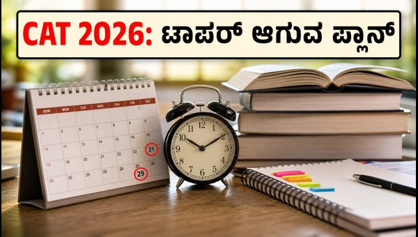 CAT 2026 ಪರೀಕ್ಷೆಗೆ 100 ದಿನಗಳ ಸ್ಟಡಿ ಪ್ಲಾನ್ CAT 2026 ಪರೀಕ್ಷೆಗೆ 100 ದಿನಗಳ ಸ್ಟಡಿ ಪ್ಲಾನ್