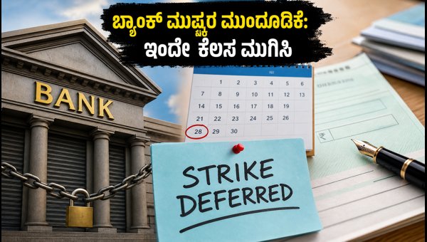 ಬ್ಯಾಂಕ್ ಮುಷ್ಕರ ಮುಂದೂಡಿಕೆ: ವಿದ್ಯಾರ್ಥಿಗಳೇ ಇಂದೇ ಕೆಲಸ ಮುಗಿಸಿ ಬ್ಯಾಂಕ್ ಮುಷ್ಕರ ಮುಂದೂಡಿಕೆ: ವಿದ್ಯಾರ್ಥಿಗಳೇ ಇಂದೇ ಕೆಲಸ ಮುಗಿಸಿ