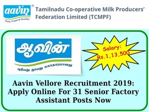 வேலை, வேலை, வேலை.! ரூ.1.13 லட்சம் ஊதியத்தில் ஆவின் நிறுவனத்தில் வேலை!