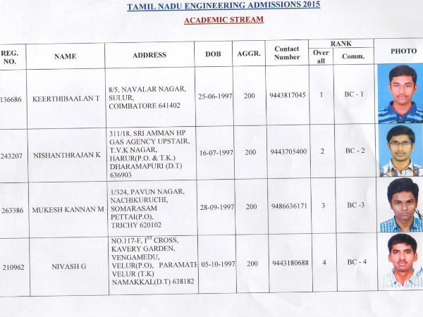 பொறியியல் கலந்தாய்விற்கான “ரேங்க் லிஸ்ட்” வெளியீடு – 23 மாணவர்கள் 200க்கு 200 கட்-ஆப்!