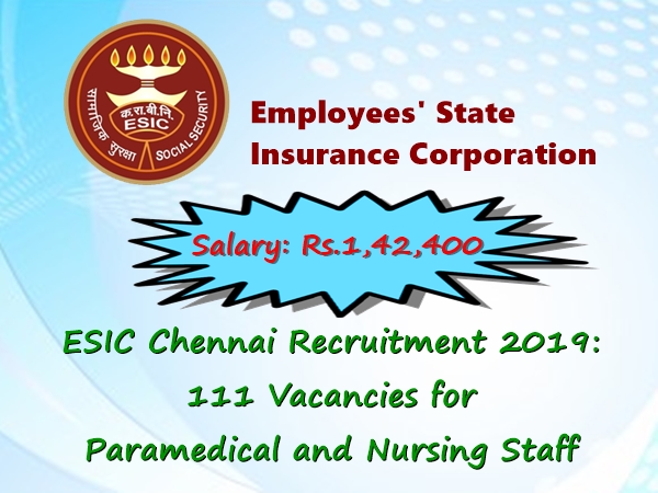 ரூ.1.42 லட்சத்திற்கு இஎஸ்ஐ-யில் கொட்டிக்கிடக்கும் வேலை வாய்ப்பு..!! ரூ.1.42 லட்சத்திற்கு இஎஸ்ஐ-யில் கொட்டிக்கிடக்கும் வேலை வாய்ப்பு..!!
