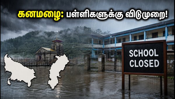 கனமழை: பள்ளிகளுக்கு விடுமுறை அறிவிப்பு!